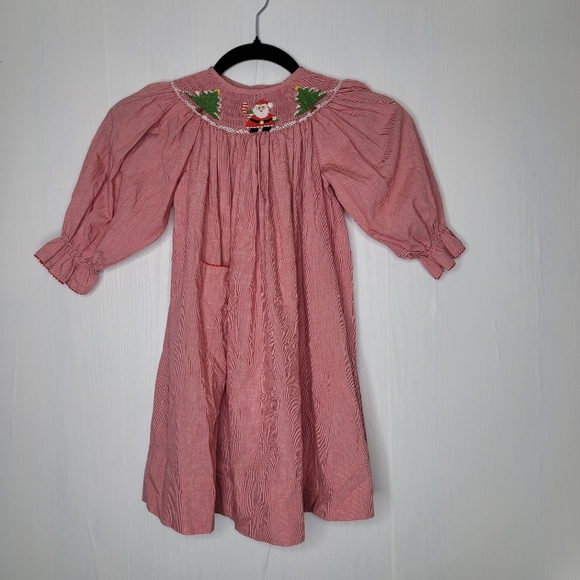 Amanda remembered Girl Sz 4T Christmas dress Smocked Neck Handmade Clothing - Picture 4 of 14
